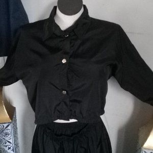 2pc "Windbreaker" Skirt and Crop Jacket set